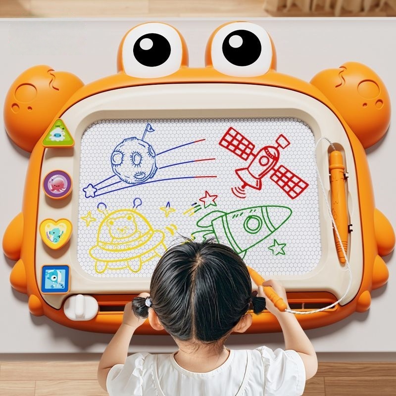 ✨媽咪救星✨防髒磁力塗鴉板｜幼童1-3Y家用大畫板｜環保ABS無毒材質｜一按秒清空＋輕薄好收納｜寶寶畫畫寫字早教板｜台灣熱銷款