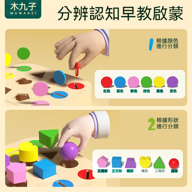 【幼教神器來襲！玩出聰明腦瓜，啟蒙學習so easy！】加強孩子的手眼協調能力✅ 顏色形狀配對✅ 安全材質✅ 趣味抽屜設計✅益智玩具