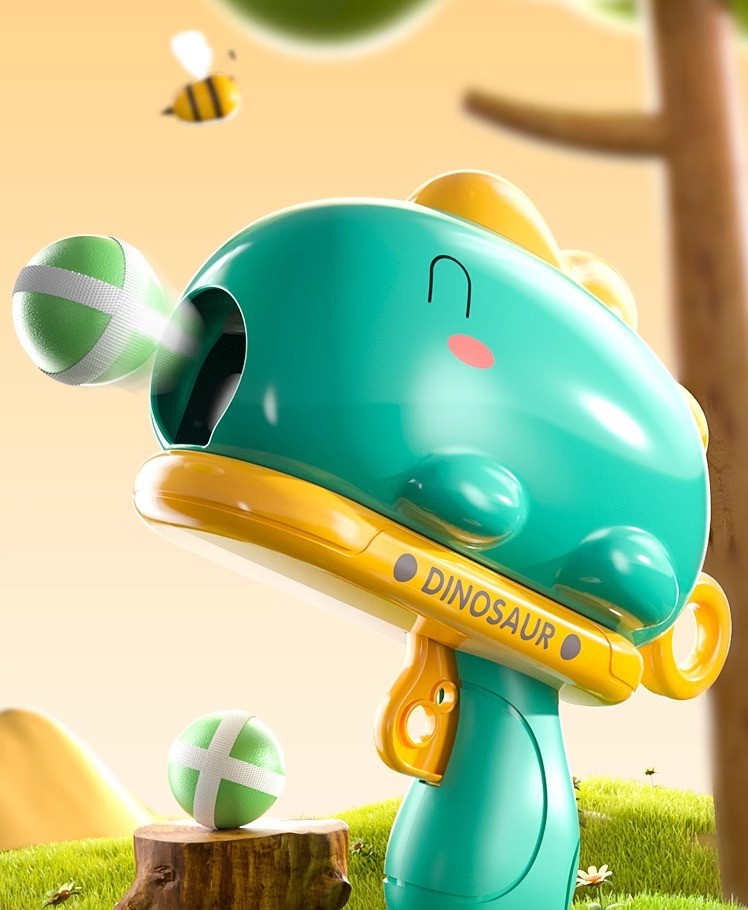 【恐龍粘粘球槍】✨來襲！一拉一射超解壓～親子挑戰8米射擊王！