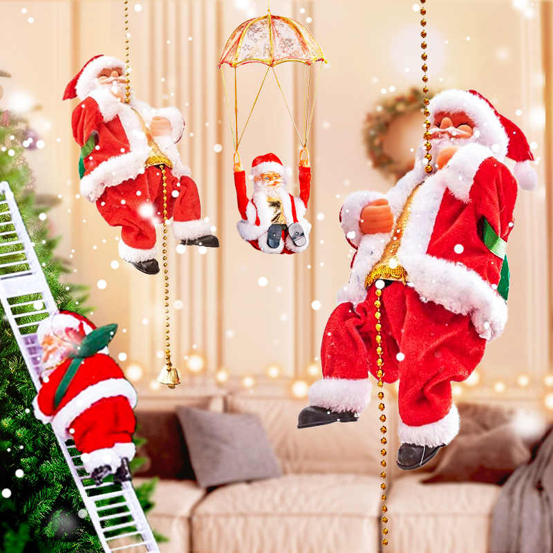 【魔法聖誕老人爬梯】電動爬繩奇蹟・會爬煙囪的聖誕老公公・孩子尖叫的聖誕晨光！