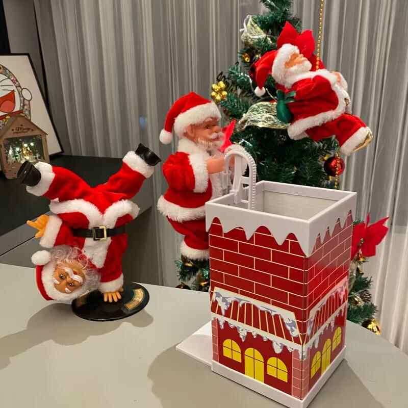 【會動的神奇聖誕老人】電動爬窗爬牆爬繩神器✨ 聖誕節裝飾禮物 可爬樓梯/玻璃/窗簾 PVC材質安全又可愛 送禮首選