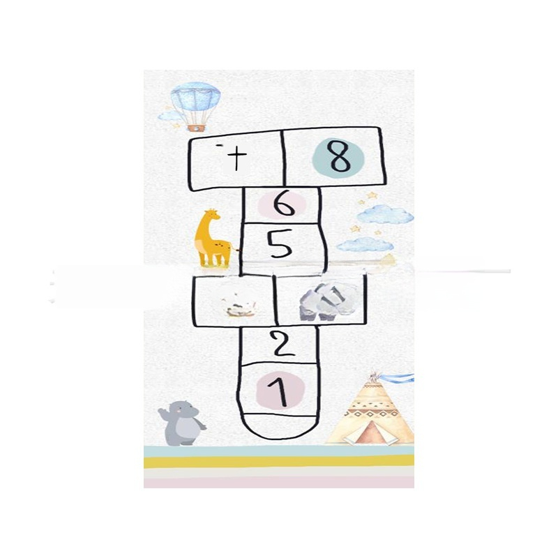 卡通跳房子地墊｜兒童房遊戲地毯爬爬墊（益智早教／跳格子／） 經典跳格子遊戲 ? → 印有數字1-10，邊跳邊學數數 ✅ 防滑防摔設計 ?️ → 底部防滑，加厚柔軟，跌倒不痛 ✅ 環保無毒材質 ? → 高密度XPE或EVA，無甲醛，可水洗